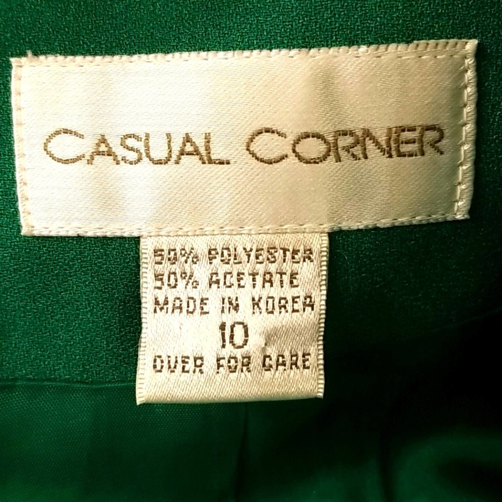 Casual Corner Vintage 70s Skirt Suit Green Size 10 - Picture 12 of 16
